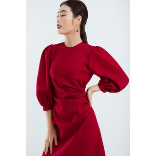 EDINI - D1166 Đầm nhún eo cách điệu