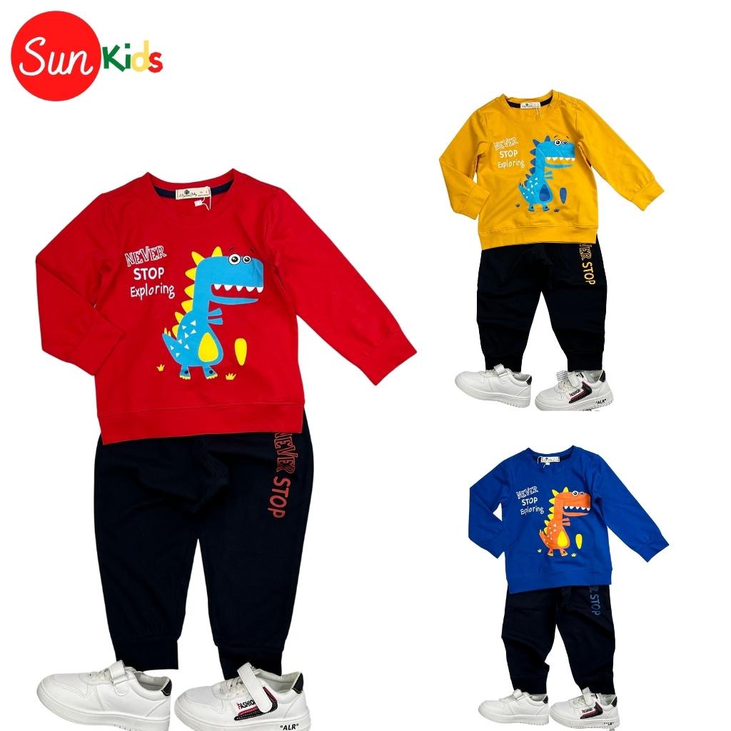 Bộ thu đông bé trai, đồ bộ bé trai, chất cotton mềm mát, size 2-8 - SUNKIDS