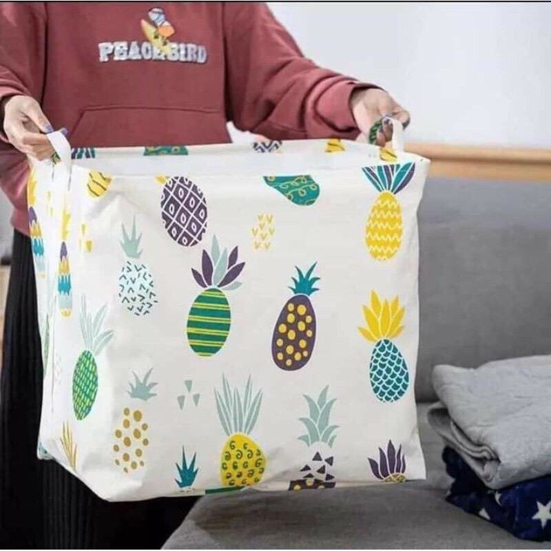 Túi Đựng Quần Áo Chăn Màn Cỡ Lớn 100lit vải canvas Không Thấm Nước, Giỏ Đựng Đồ Đa Năng
