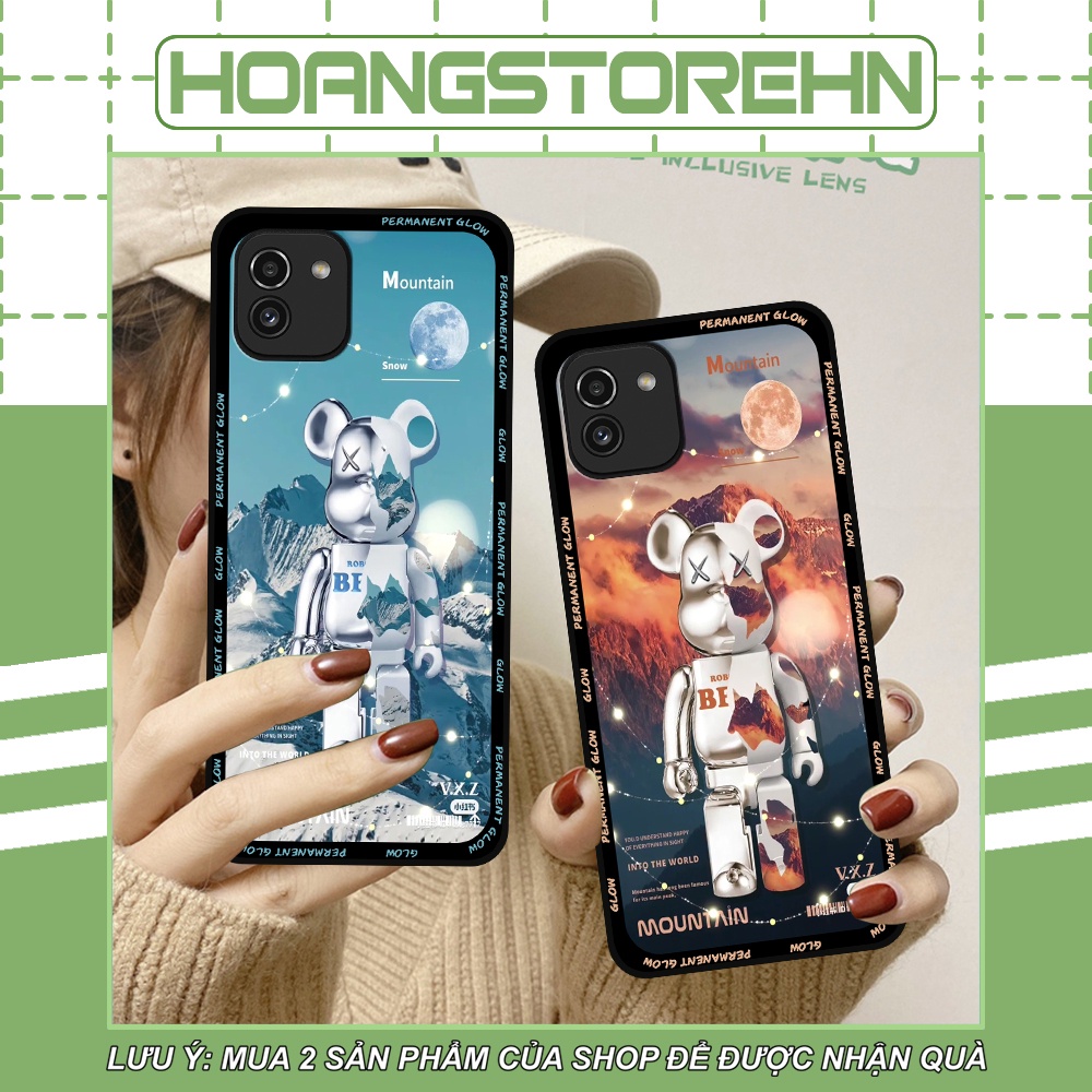 Ốp lưng Samsung A03 in hình họa tiết Mountain, Be@rbrick dễ thương (T13 - T18)