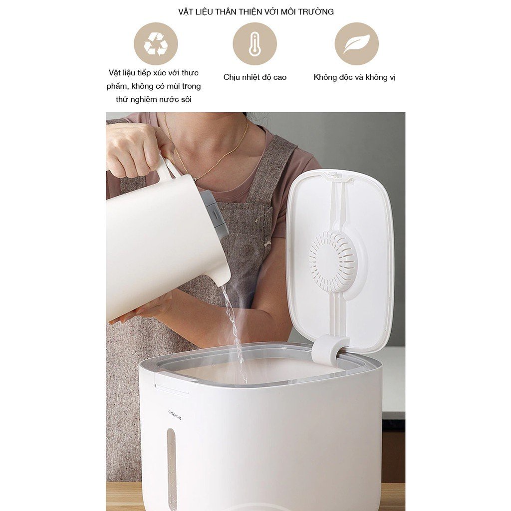 Thùng Đựng Gạo ECOCO Cao Cấp Thông Minh Chống Ẩm Tặng Kèm Cốc Xúc Gạo - Loại 5kg và 10kg