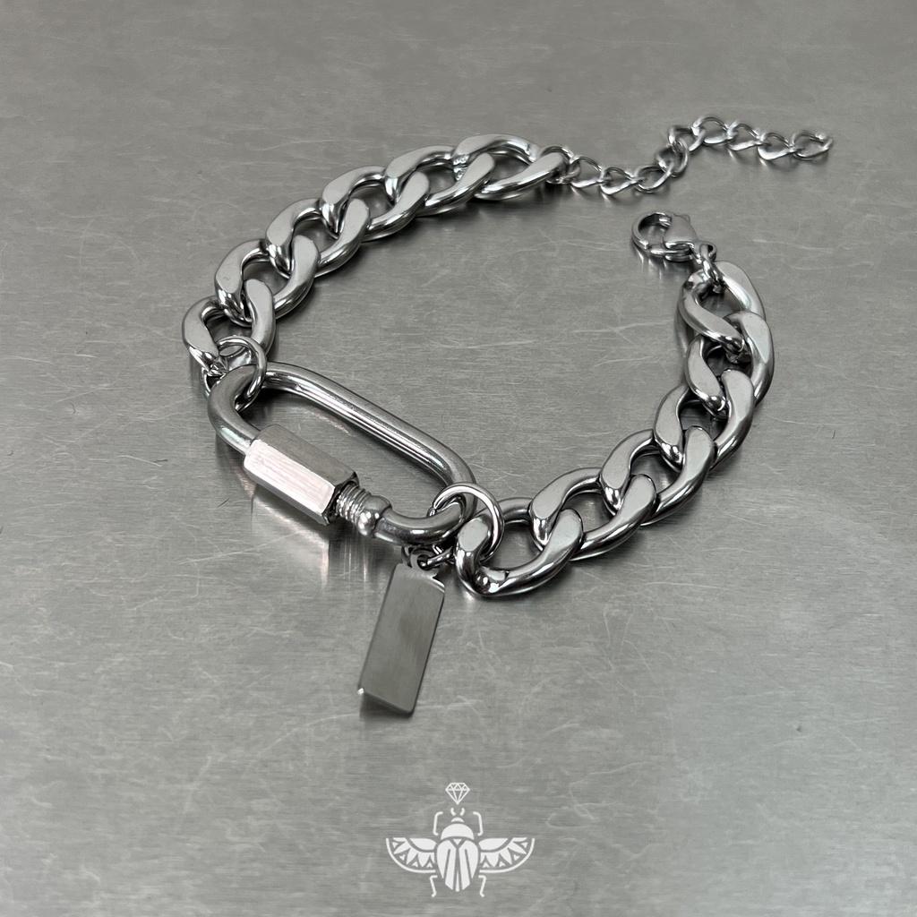 Vòng Đeo Tay Bằng Thép Titan Không Phai Màu Phong Cách hip hop Đường Phố punk