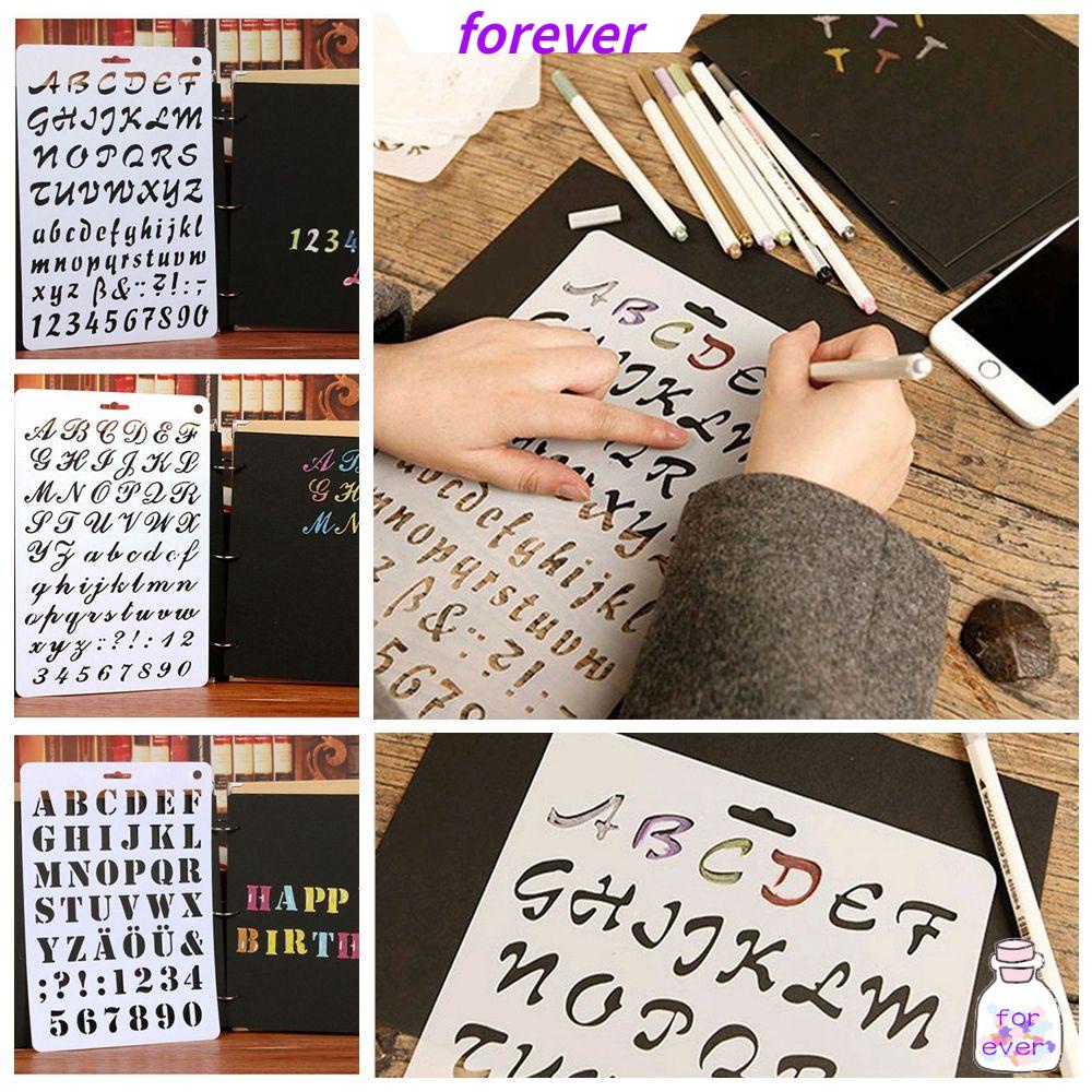 Bộ 26 khuôn vẽ chữ cái bằng nhựa dùng trang trí sổ tay DIY