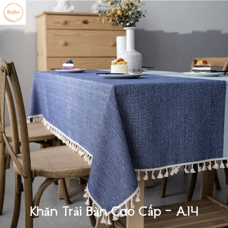 [XẢ] K21_Khăn trải bàn Cao Cấp có tua hình vuông/chữ nhật chất liệu cotton 100% Phong cách Bắc Âu