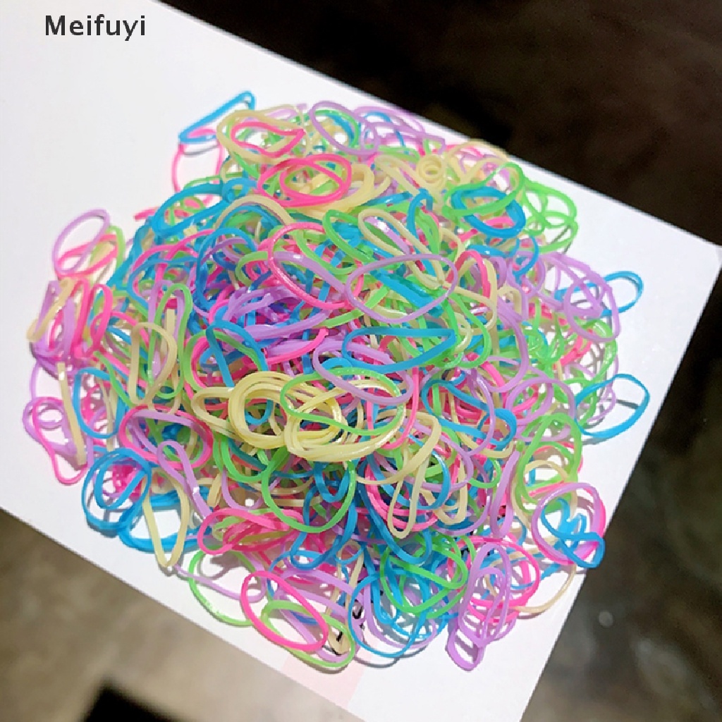 [Meifuyi] 1000Pcs Children Hair Bands Girls Women Colorful Elastic Band Hair Rope Headband VN439
