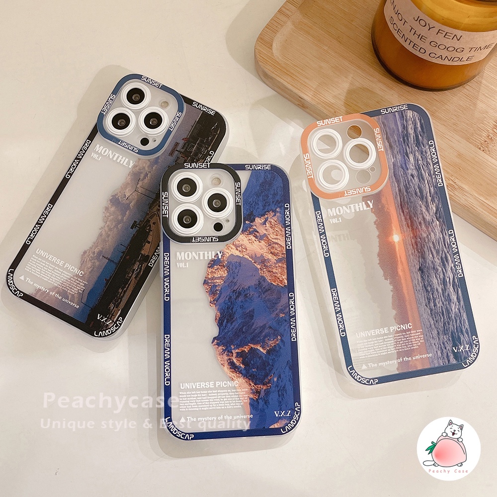 Ốp Điện Thoại TPU Mềm Bo Viền Họa Tiết Núi Phú Sĩ Cho iPhone 13 12 Pro Max 11 Xr Xs Max X 7 8 Plus X