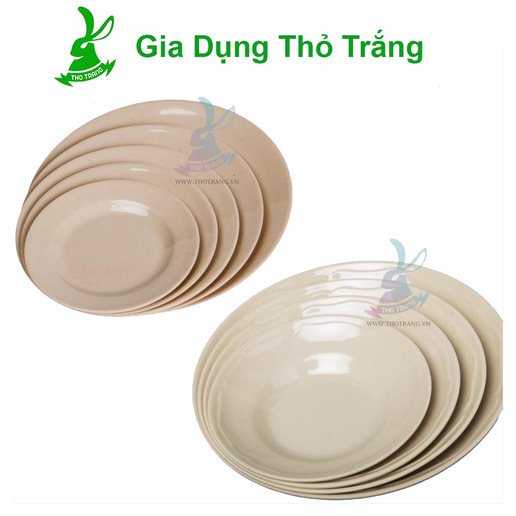 DĨA TRÒN CẠN và sâu đủ size màu nâu hàng Việt Nam Fataco