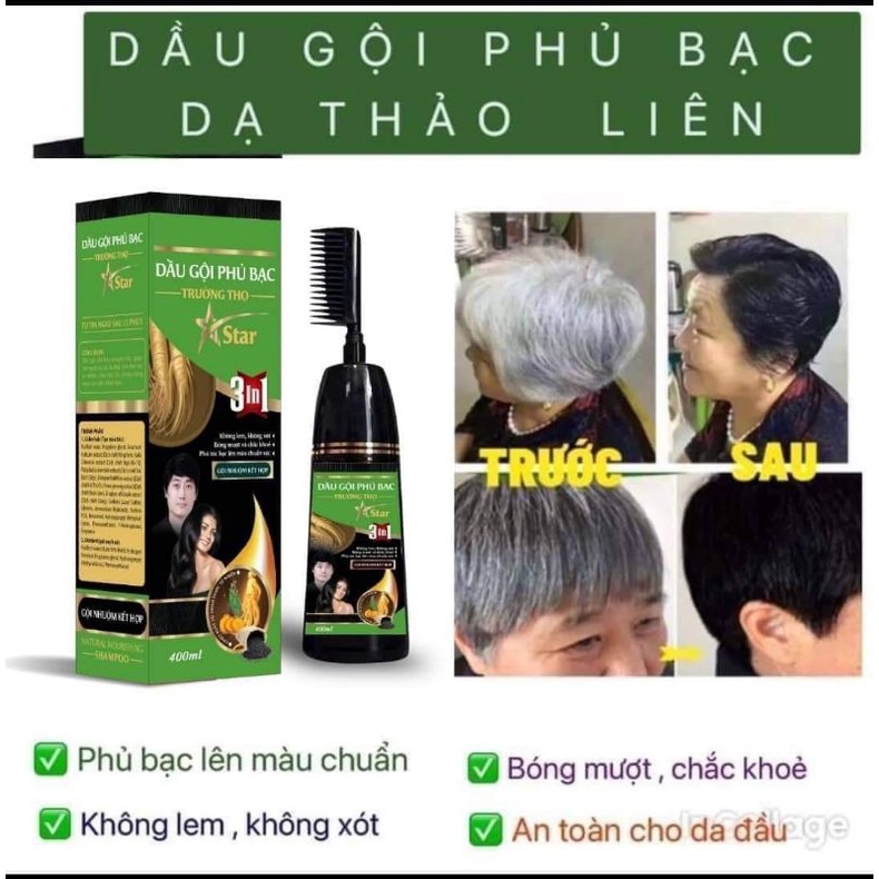 (Tặng con lăn massage)Dầu gội phủ bạc Trường Thọ