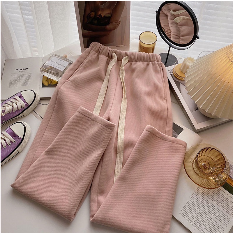 Quần Dài Lưng Cao Kiểu Dây Rút Phong Cách Thời Trang Hàn Quốc Mới