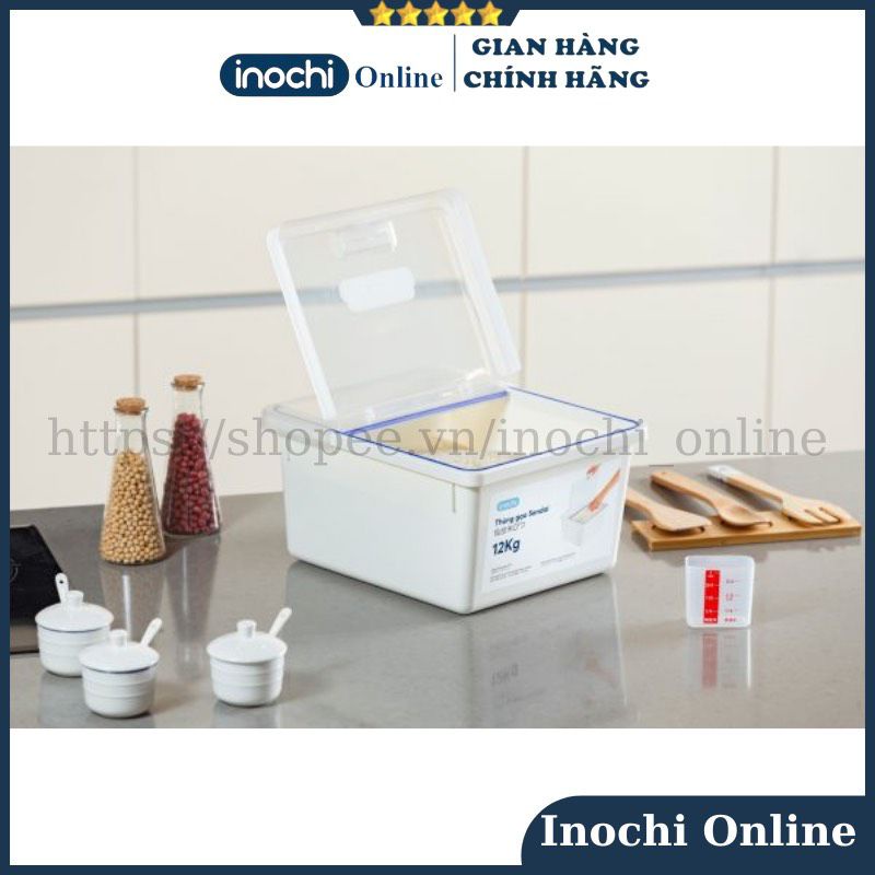 Thùng Đựng Gạo Inochi thông minh Cao Cấp Sendai 12 KG Nắp Nhựa Kháng Khuẩn Chống Ẩm cao cấp tiêu chuẩn nhật