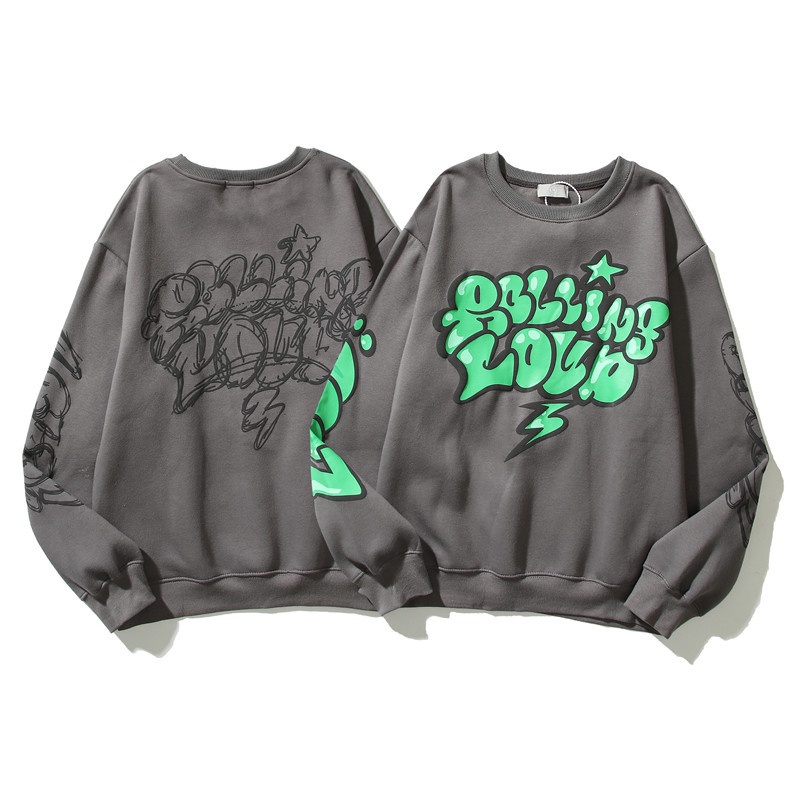 Áo Thun Nỉ Tay Dài Cổ Tròn In Chữ Travis Scott Màu Xanh Lá Dành Cho Nam Và Nữ