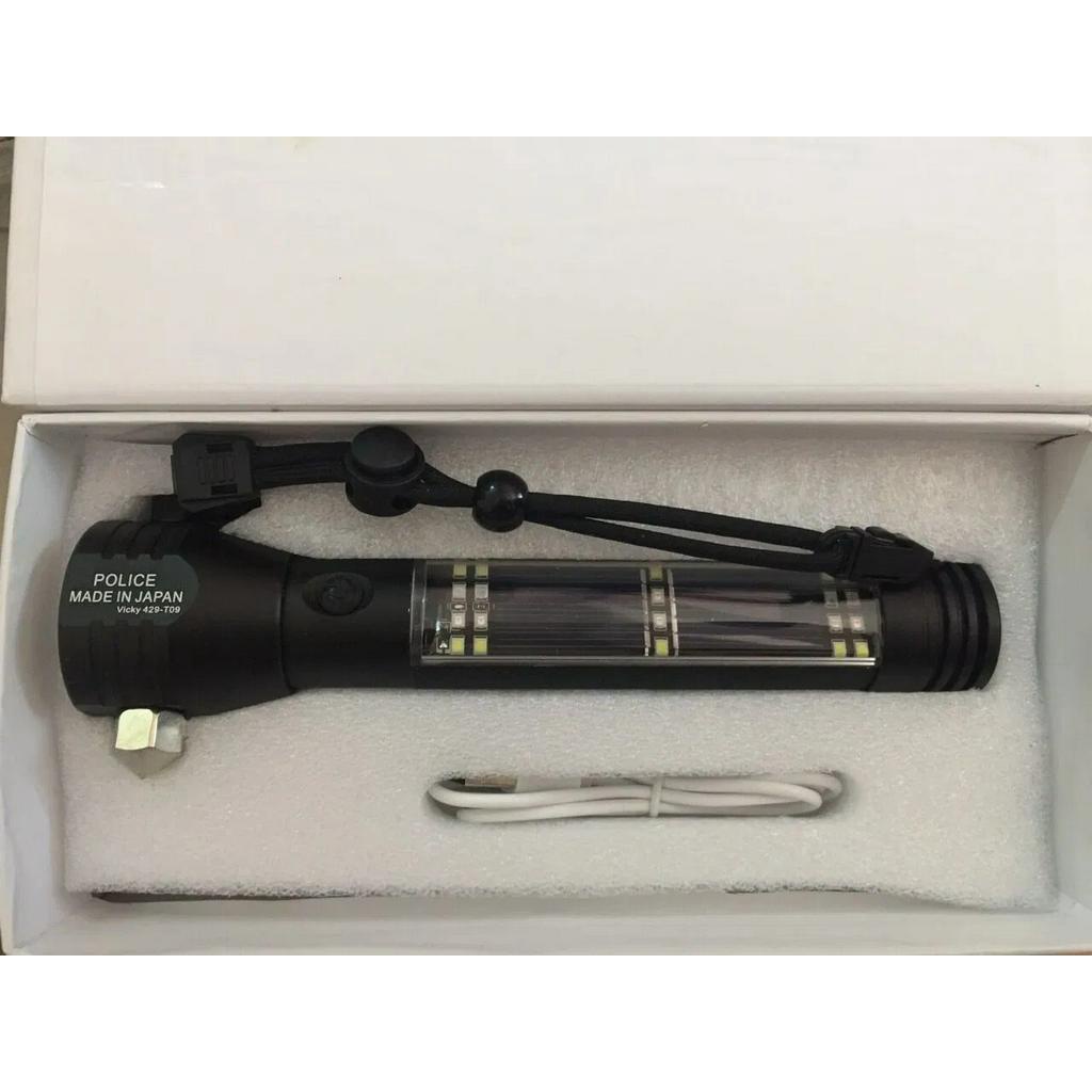 ĐÈN PIN ĐA NĂNG 5IN1 SIÊU SÁNG T08 CHỨC NĂNG BÚA THOÁT HIỂM CHÍNH HÃNG