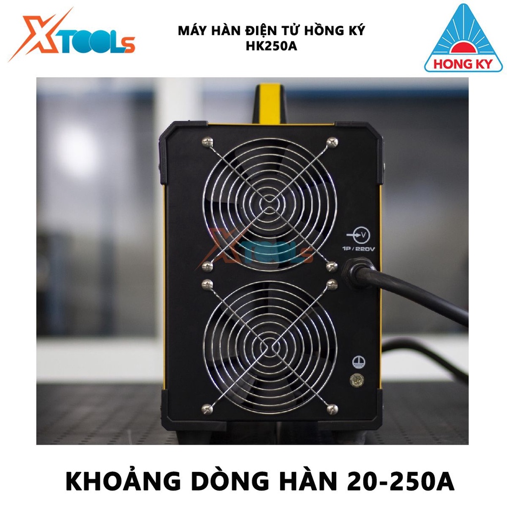 Máy hàn que Inverter Hồng Ký HK250A | Máy hàn điện tử Hàn que 4.0mm liên tục Công suất đúng 250A dùng để hàn các đồ vật