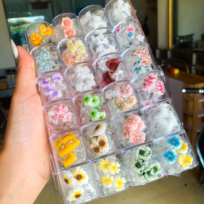 SÉT HOA BỘT NAIL 100 BÔNG TẶNG KHAY