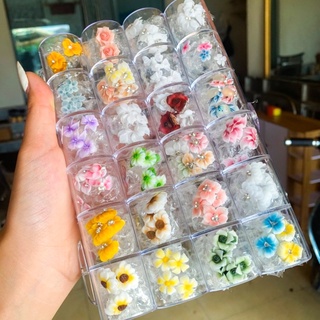 Sét hoa bột nail 100 bông tặng khay