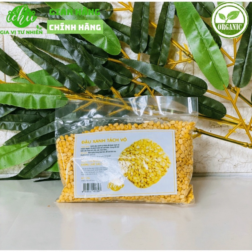 Đậu xanh tách vỏ ORGANIC ICHII, Đậu xanh hưu cơ thích hợp chế biến đồ ăn dặm cho bé gói 500g
