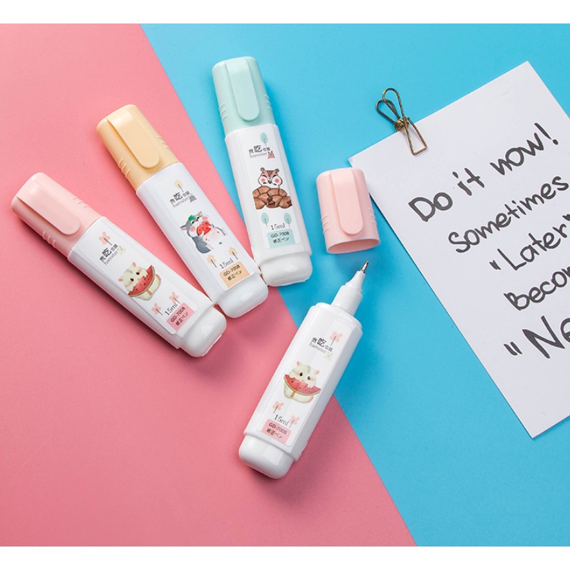 Bút xoá nước, bút xoá cute 15ml nhiều mẫu dễ thương Molangshop