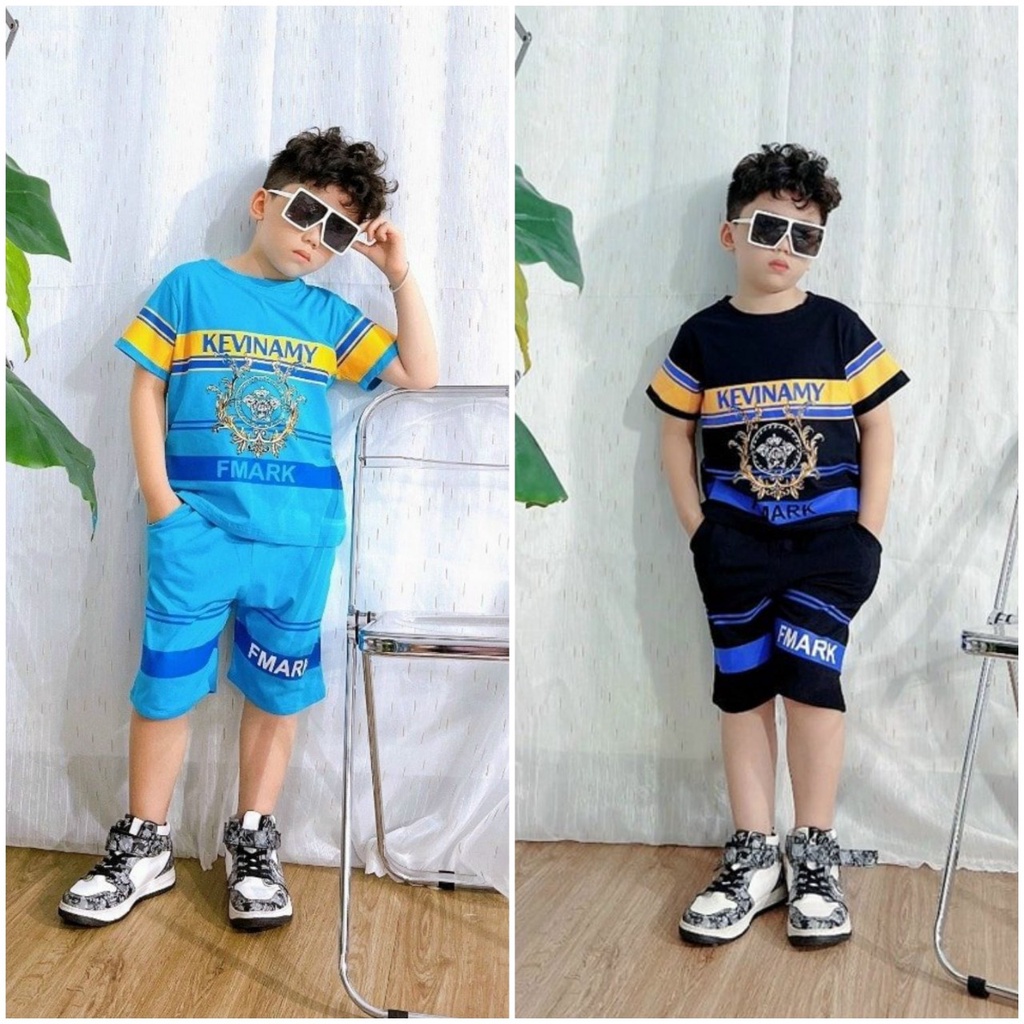 Tadakids - Bộ thun trai 2 màu xanh, đen cực ngầu 10kg -53kg