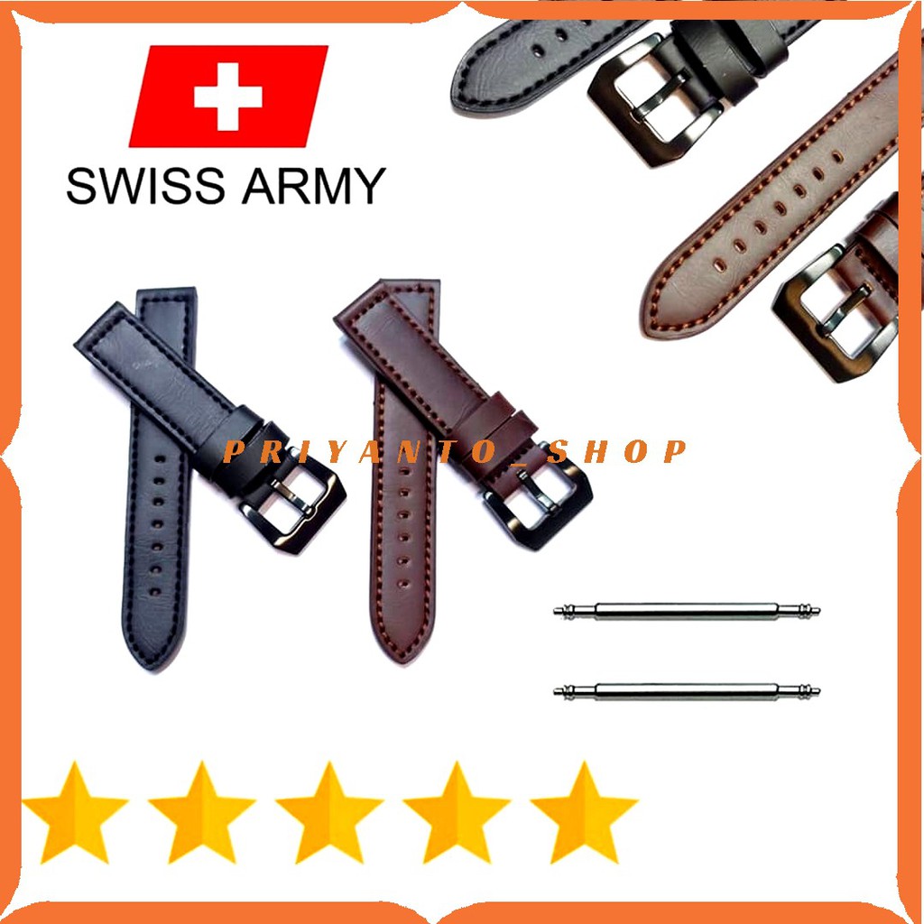 Swiss Army Dây Da Đồng Hồ Đeo Tay 20 22 24mm Kiểu Quân Đội Cá Tính