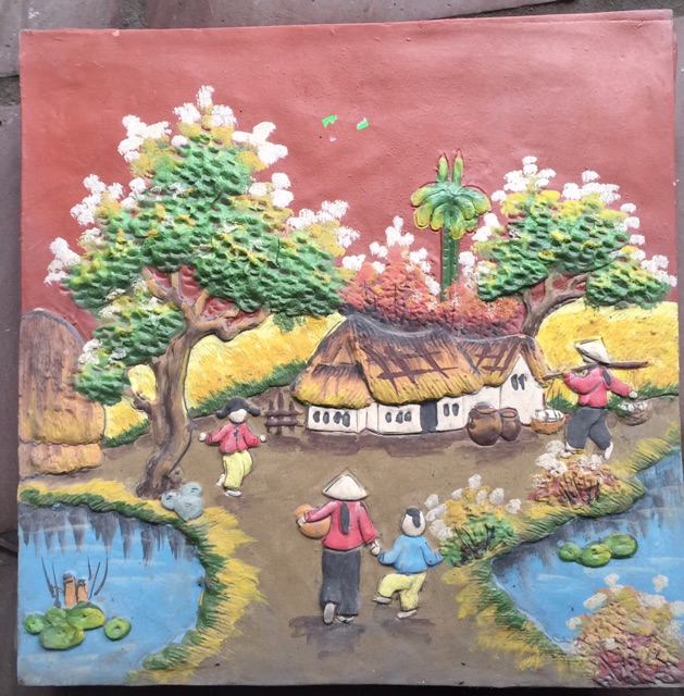 Tranh gốm Bát Tràng GIÁ RẺ 34x34