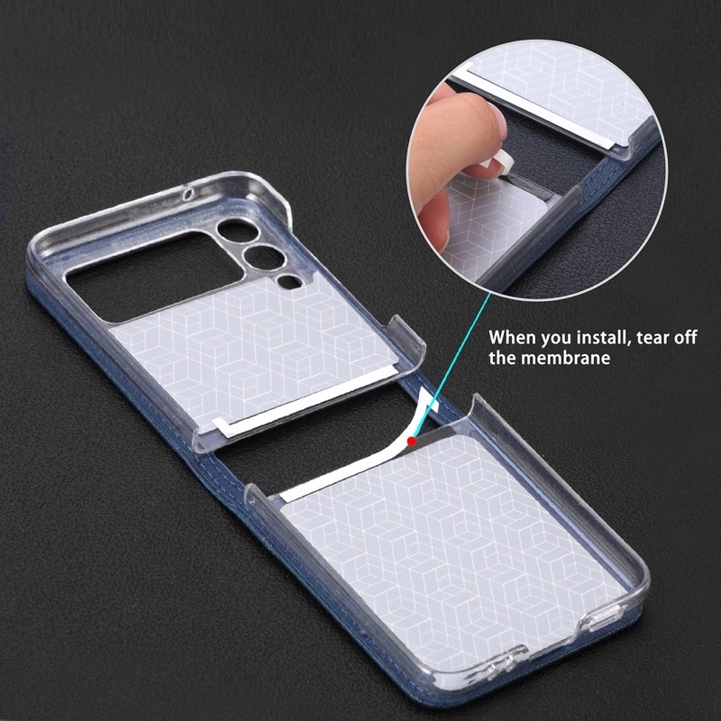 Ốp lưng da cho Samsung Z Flip 4 5G , Z Flip 3 5G viền dẻo chống có ngăn cài thẻ siêu đẹp