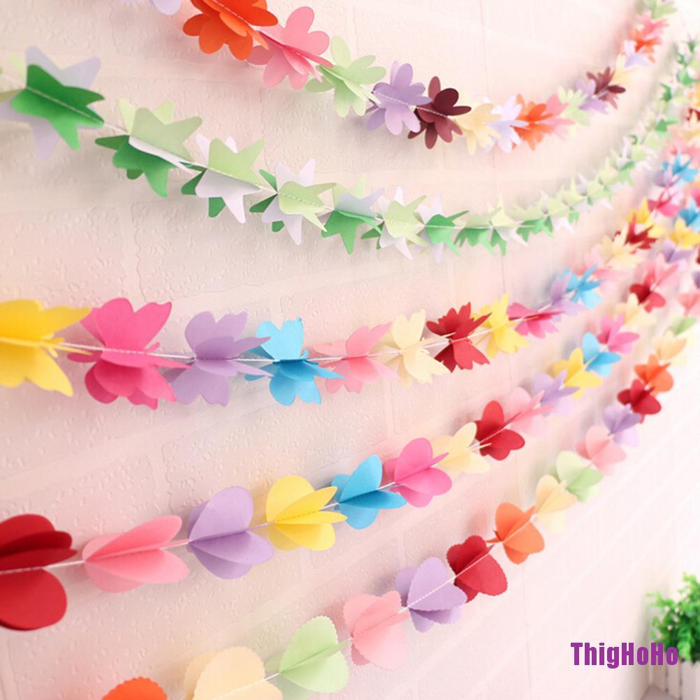 Dây treo trần nhà hình trái tim 3D đẹp mắt bằng giấy dùng trang trí tiệc cưới / sinh nhật