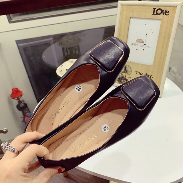 [HÀNG SẴN] GIÀY BÚP BÊ KHOÁ VUÔNG