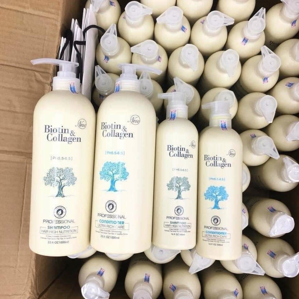 Bộ Dầu Gội Biotin Collagen Trắng Chống Rụng Tóc 500 và 1000ml | BigBuy360 - bigbuy360.vn