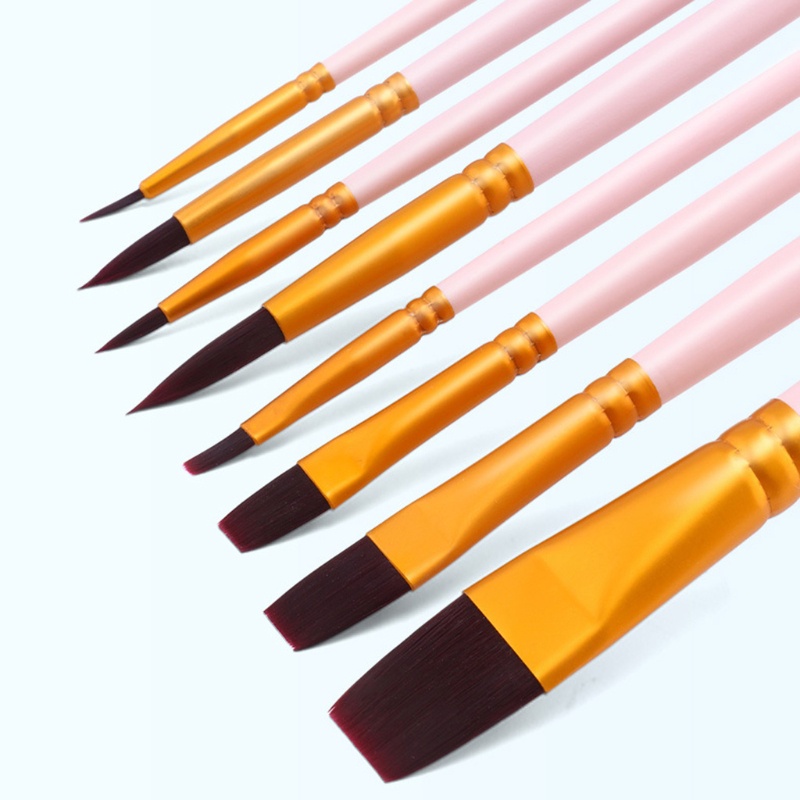 Bộ 8 Cọ Vẽ Màu Nước Bằng Acrylic Nhỏ Gọn Tiện Dụng