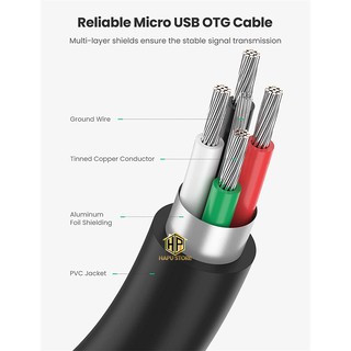 Cáp Micro USB 2.0 OTG Ugreen 10396 đen chính hãng - Hapustore