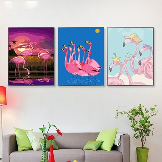Tranh Sơn Dầu Treo Tường Trang Trí Hình Chim Hồng Hạc Xzhln04