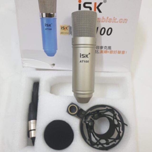 Chọn Bộ Hát Thu Âm Karaoke Mic ISK AT100-Bàn trộn Mixer F4 Co bluetooth và usb chân+lọc