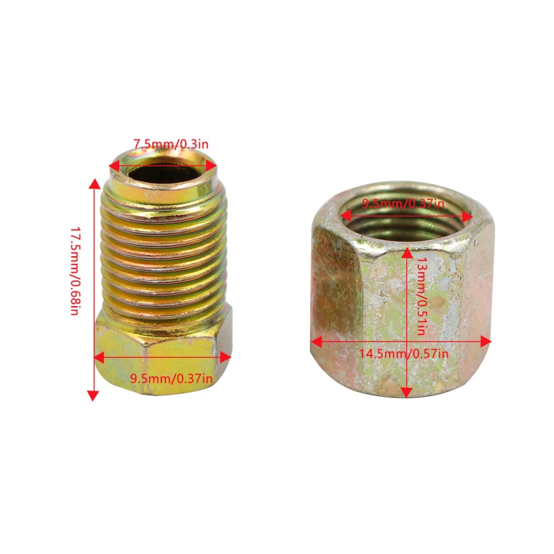 Bộ 50 Ống Nối Phanh Xe Hơi 3 16 10mm x1mm Bằng Kim Loại Chuyên Dụng