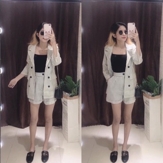 SET VEST CARO QUẦN SHORT - SET CÔNG SỞ