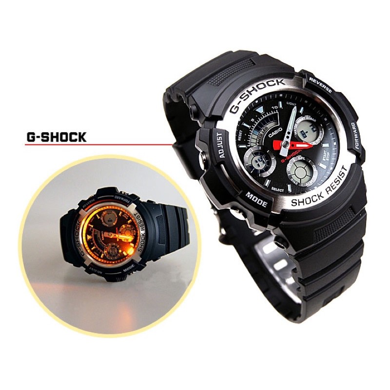 Đồng hồ nam dây nhựa G-SHOCK Casio chính hãng Anh Khuê AW-590-1ADR