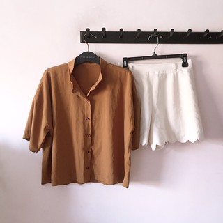 Áo croptop sơ mi basic