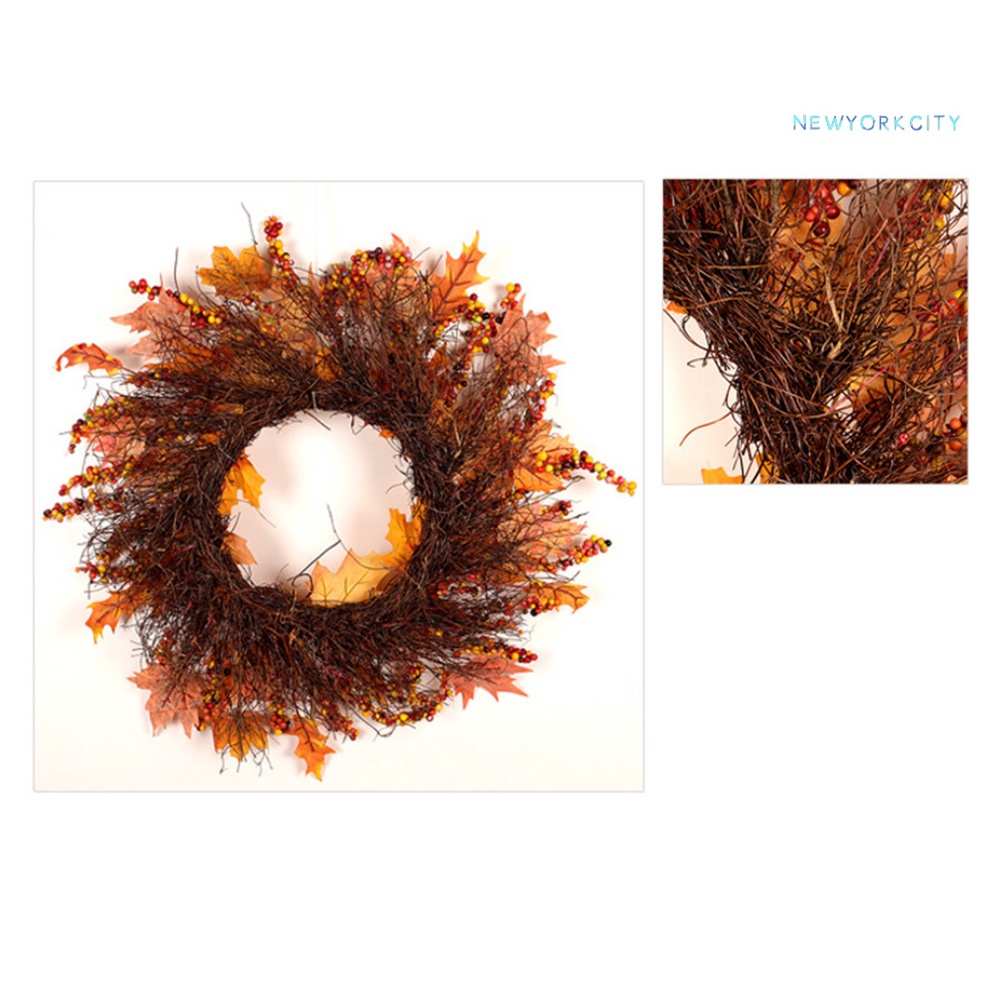 Vòng hoa lá phong nhân tạo treo trang trí Giáng Sinh