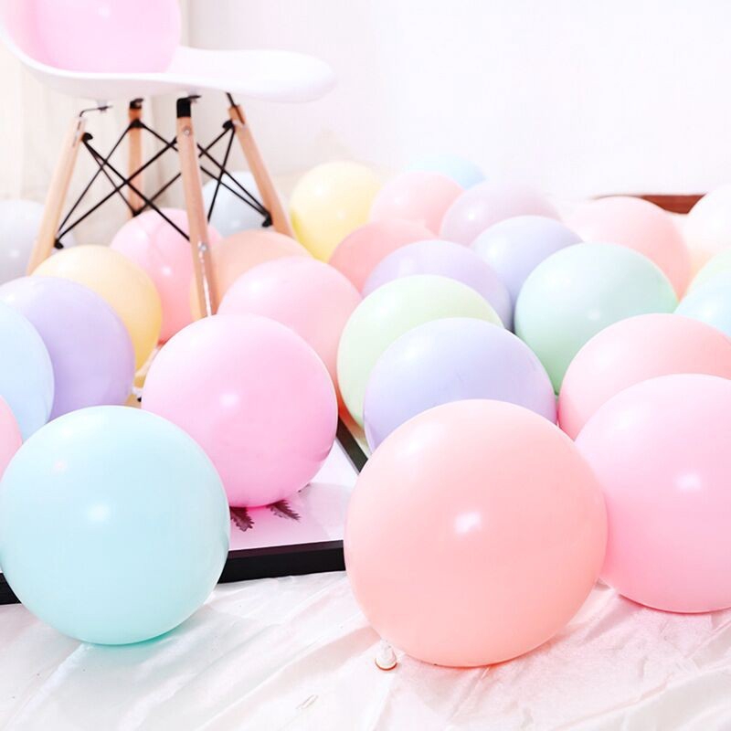 Set 100 bong bóng cao su màu macaron kích thước 10 inch dùng để trang trí tiệc cưới / sinh nhật