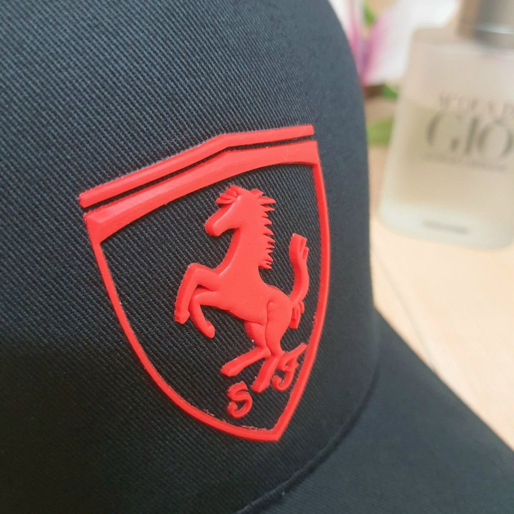 Mũ lưỡi trai, Nón kết thêu chữ logo hàng hiệu Ferrari, hình con ngựa NK-034