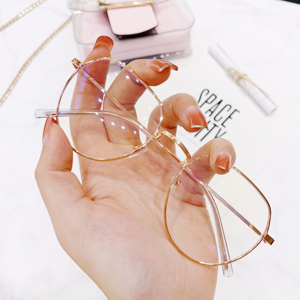Gọng Kính Giả Cận Nữ Vintage [CÓ BẢO HÀNH ĐỔI TRẢ] Kính Trắng Không Độ Dáng Học Sinh Hàn Quốc Kính Kim Loại Dẻo- VT16 | BigBuy360 - bigbuy360.vn