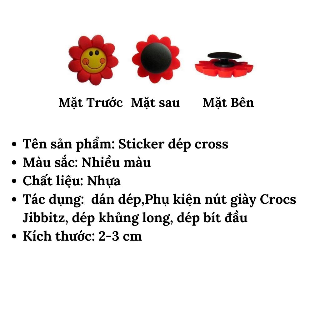 Sticker gắn dép cross sticker dán dép crocs Phụ kiện nút giày đơn giản dễ thương Luna Kid's