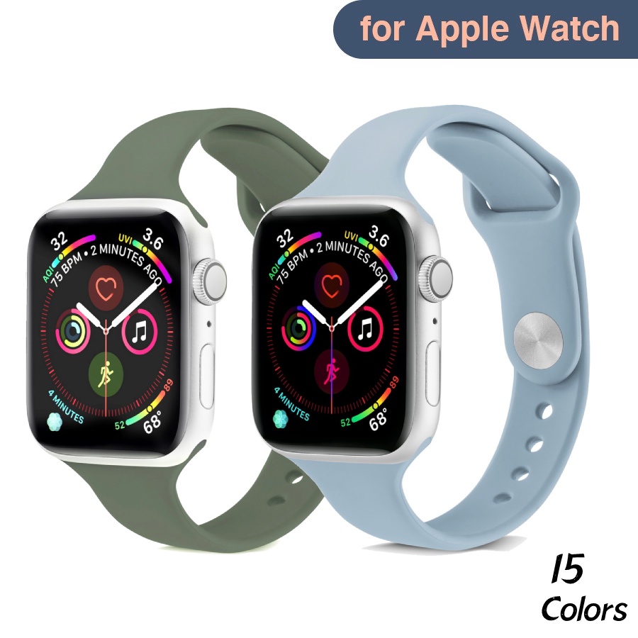 Dây đeo silicon mỏng cho Apple Watch band 45mm 41mm Vòng đeo tay thể thao iWatch Series 7 Dây đeo Ap