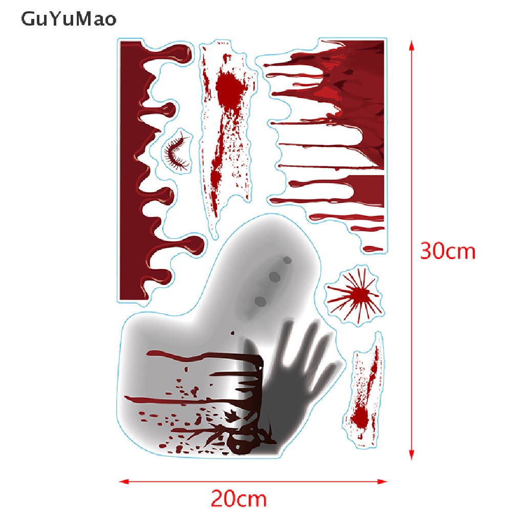 [cxGUYU] Nhãn Dán Cửa Kính Phòng Tắm In Hình Bàn Tay Máu Kinh Dị Trang Trí Halloween PRTA