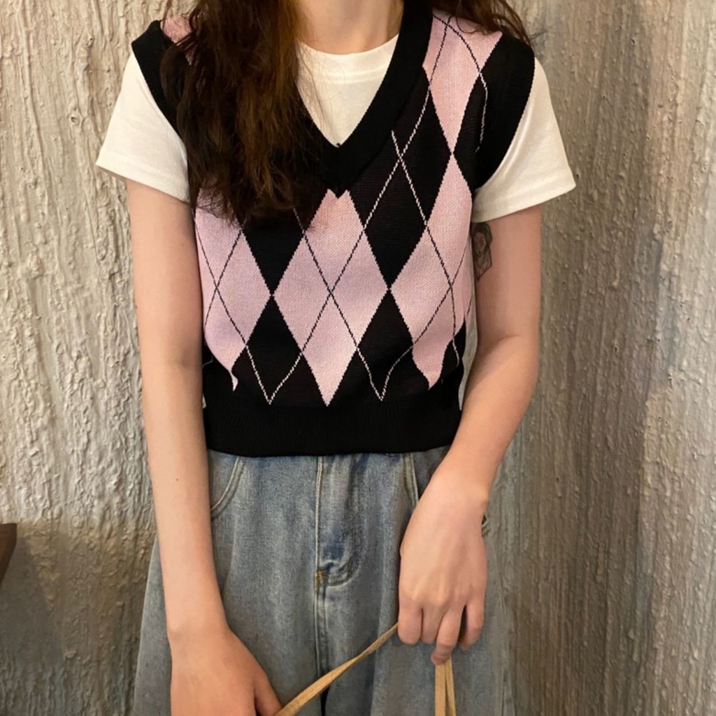 Áo khoác len không tay dáng rộng thiết kế mới thời trang dành cho nữ