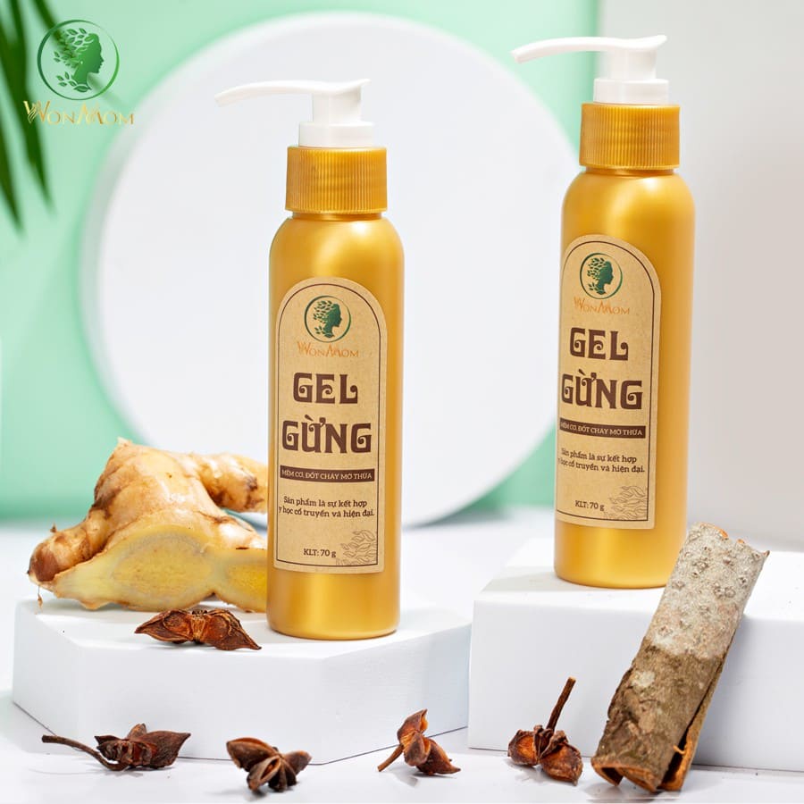 [CHÍNH HÃNG WONMOM] GEL GỪNG THẢO DƯỢC MASSAGE TAN MỠ BỤNG SAU SINH WONMOM 70G – GEL GỪNG MASSAGE