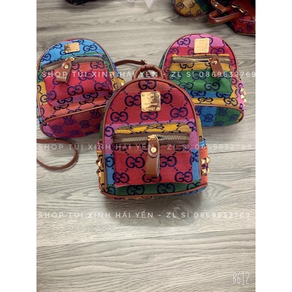 balo mini, balo càu vòng 7 màu cho mẹ và bé siêu xinh hàng đẹp size 20