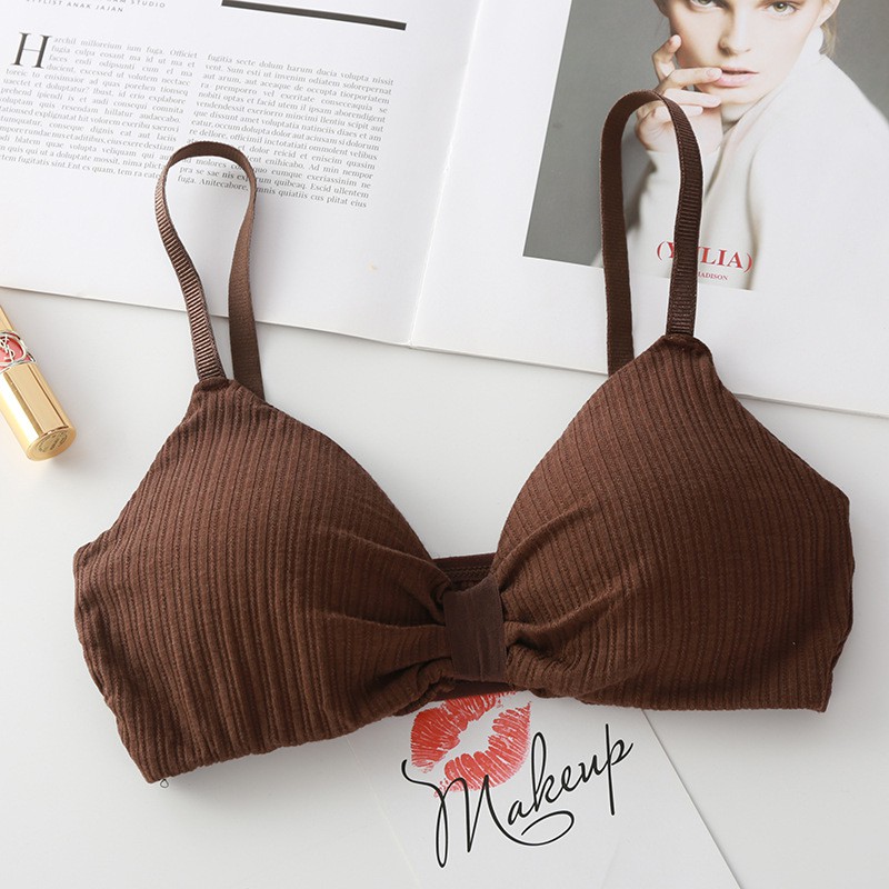 Áo bra cotton Gân tăm Phối nơ CAO CẤP