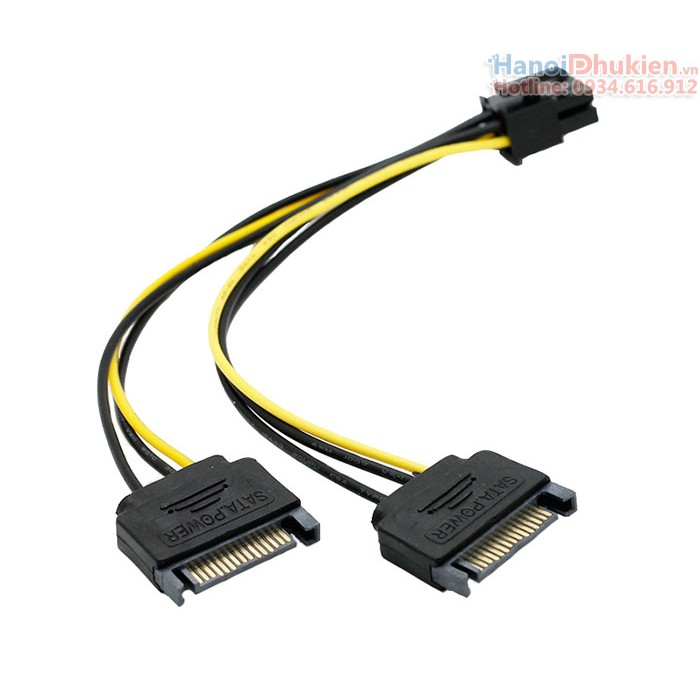 Cáp nguồn 2 SATA sang 6pin cho card đồ họa VGA | BigBuy360 - bigbuy360.vn