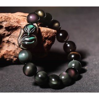 Vòng dây đá Hồ Ly phong thủy obsidian Thúc đẩy tình duyên, Đào hoa [ Giá rẻ ]