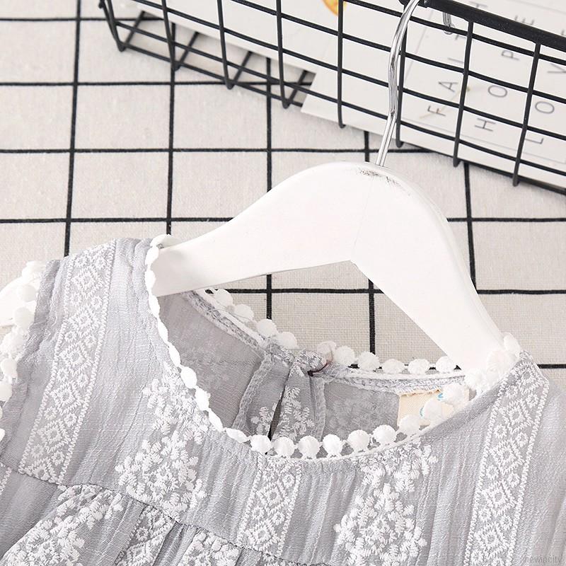 Áo không tay viền ren hoa phong cách Hàn Quốc cho bé gái